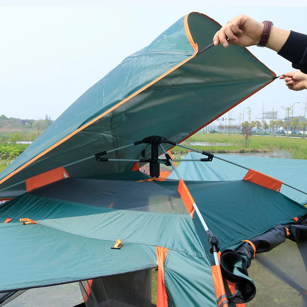 Dingrich Family Camping Tent for 4/5 Person Automatic Opening Instant Pop Up Hiking (Green)