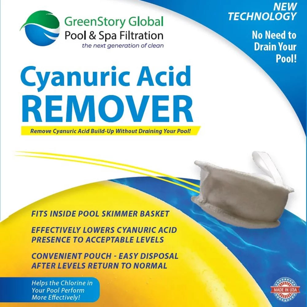 Greenstory Global Cyanuric Acid Remover for Pool & Spa Skimmer Basket 1.5 lb Bag