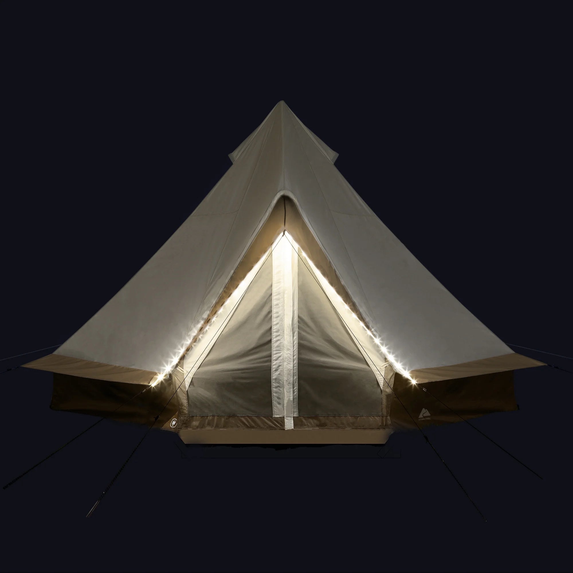 Ozark Trail 15' x 15' 8-Person Glamping Bell Tent with String Lights, 22.57 lbs