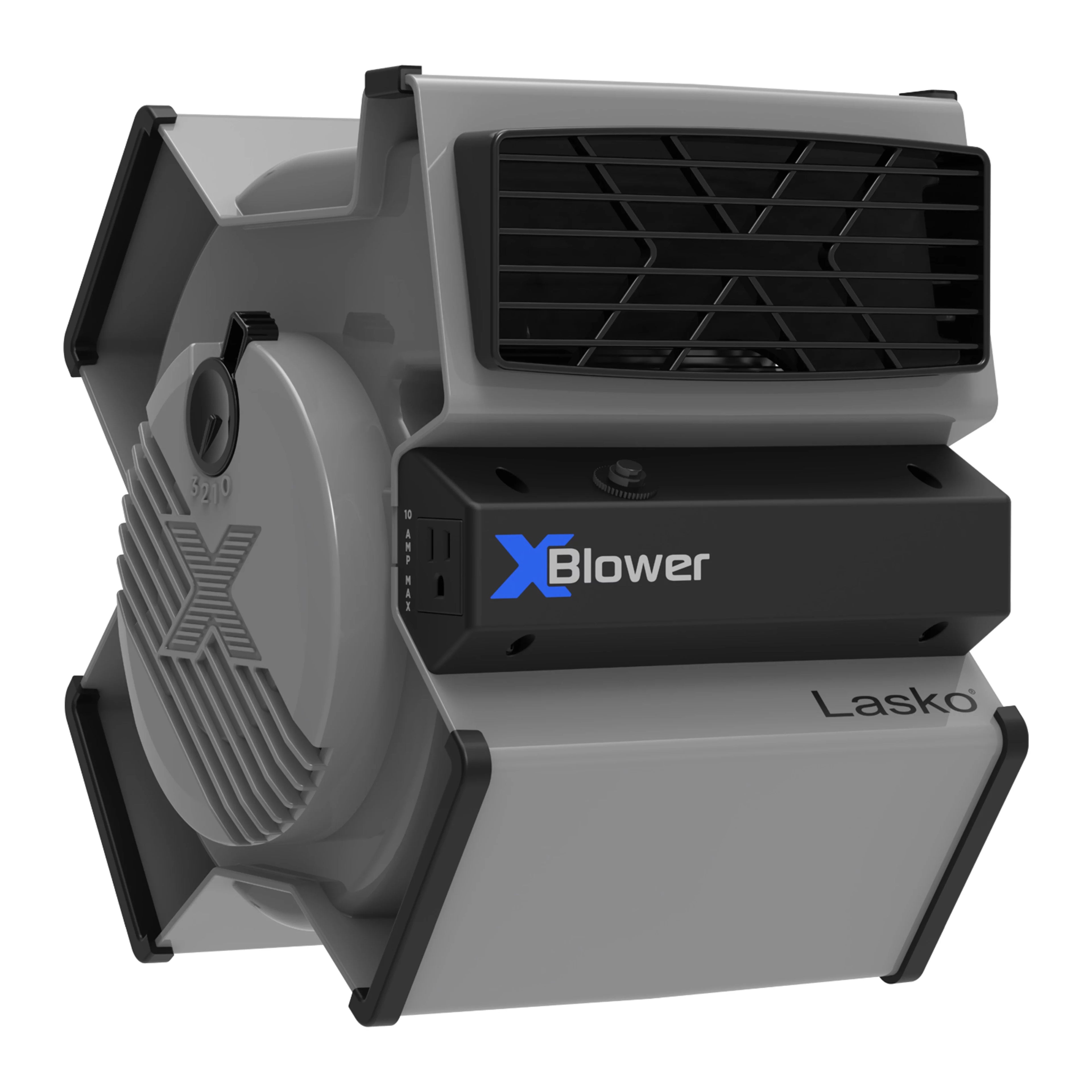 Lasko X-Blower 6 Position Blower Fan with Accessory Outlet and USB Ports, X12904, Gray