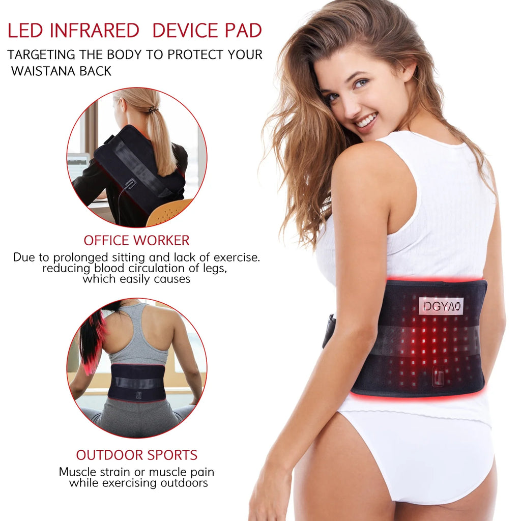 DGXINJUN Infrared Red Light Therap-y for Lower Back Muscle Relaxation with Pulse Mode Warming Device