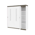 Bestar Orion 79" Full Murphy Bed with Narrow Bookcase in White