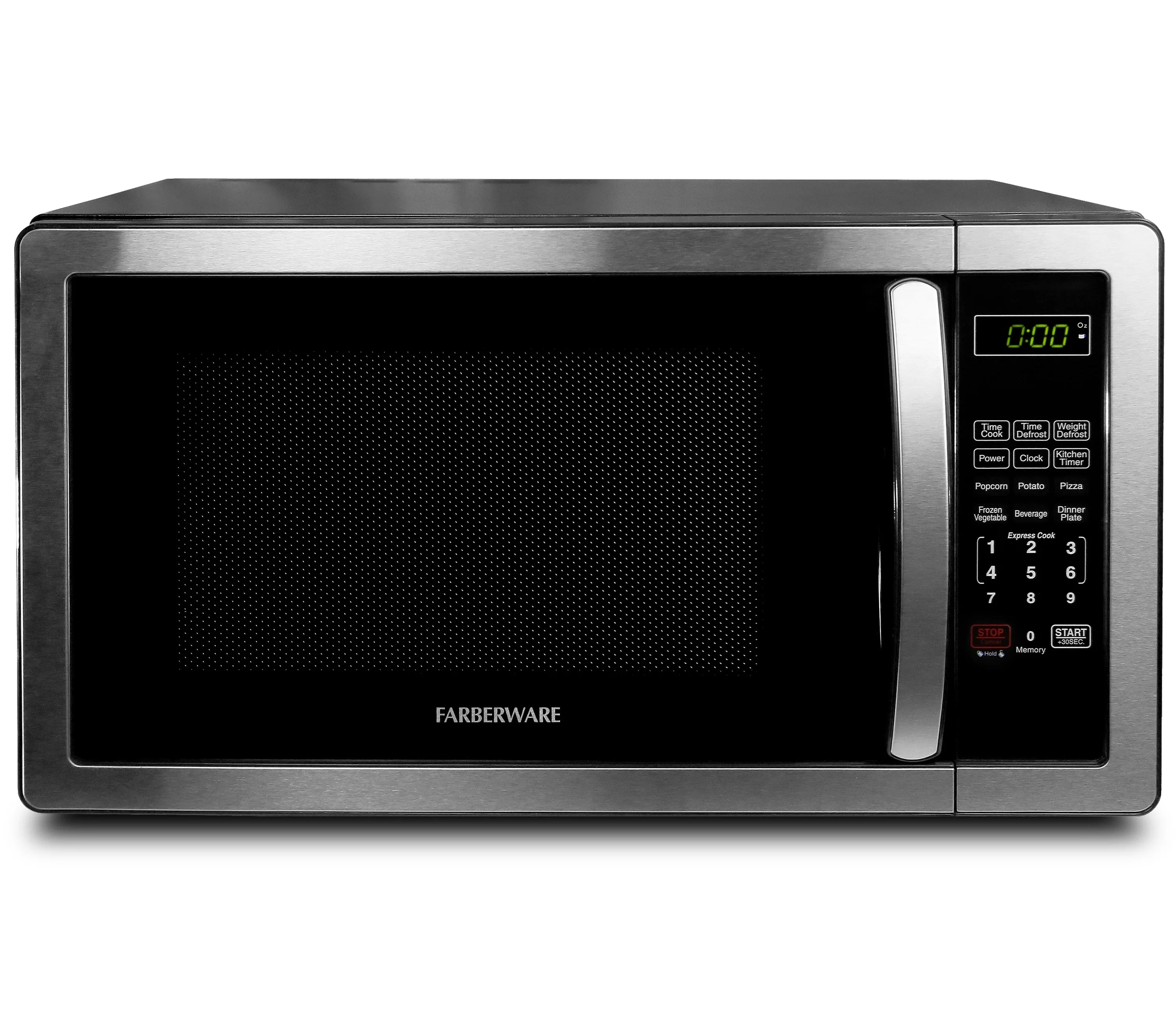 Farberware Classic 1.1 Cu. ft. 1000-Watt Microwave Oven, White and Platinum, FMO11AHTPLB