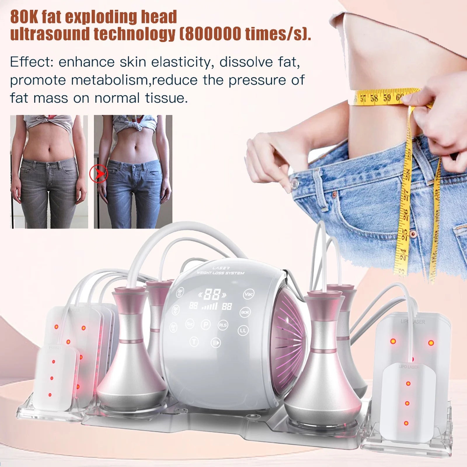 6 in 1 80K Slimming Cavitation Machine Facial Care Beauty Machine Slimming Shaping Messager Machine