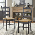 Ladder Back Rush Seat Chairs - Set of 2, Multiple Colors