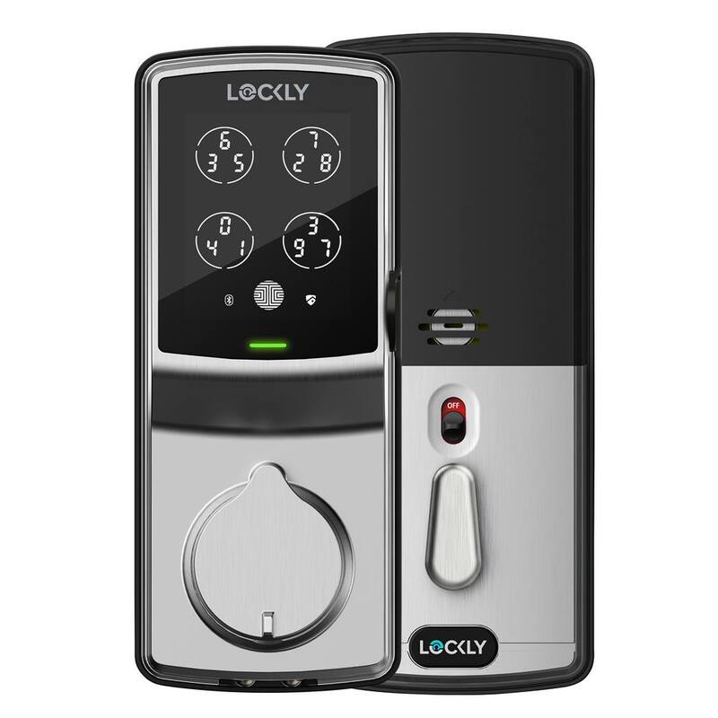 Secure Pro Satin Nickel Deadbolt WiFi Smart Lock with 3D Fingerprint, Hack-proof Keypad, Mobile app, Alexa/Hey Google