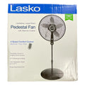 Lasko 20" Oscillating Pedestal Fan, 4 Speed Remote Control, 57" Tall (Black)