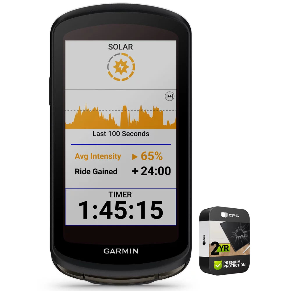 Garmin 010-02503-20 Edge 1040 Solar GPS Cycling Bike Computer Bundle with Premium 2 YR CPS Enhanced Protection Pack
