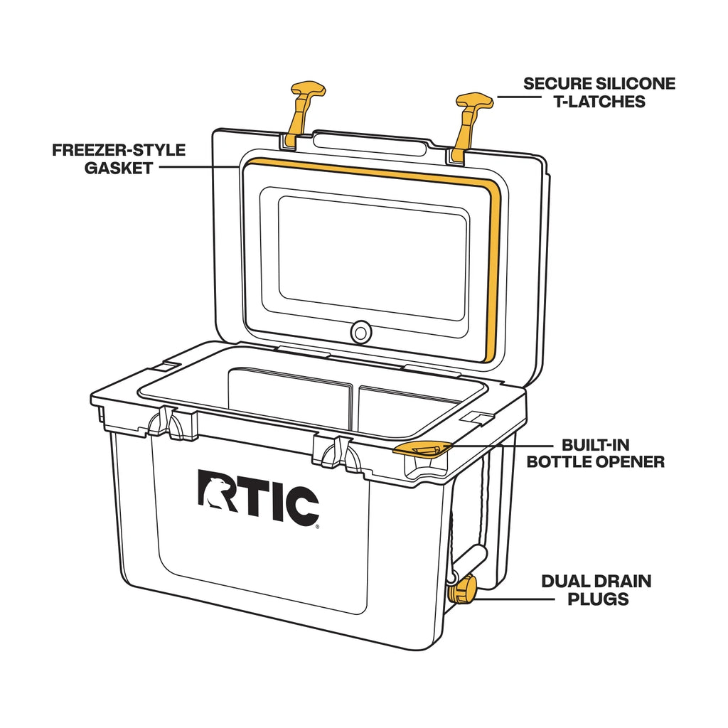 RTIC 32 QT Ultra-Light Hard-Sided Ice Chest Cooler, Trailblazer, Fits 48 Cans