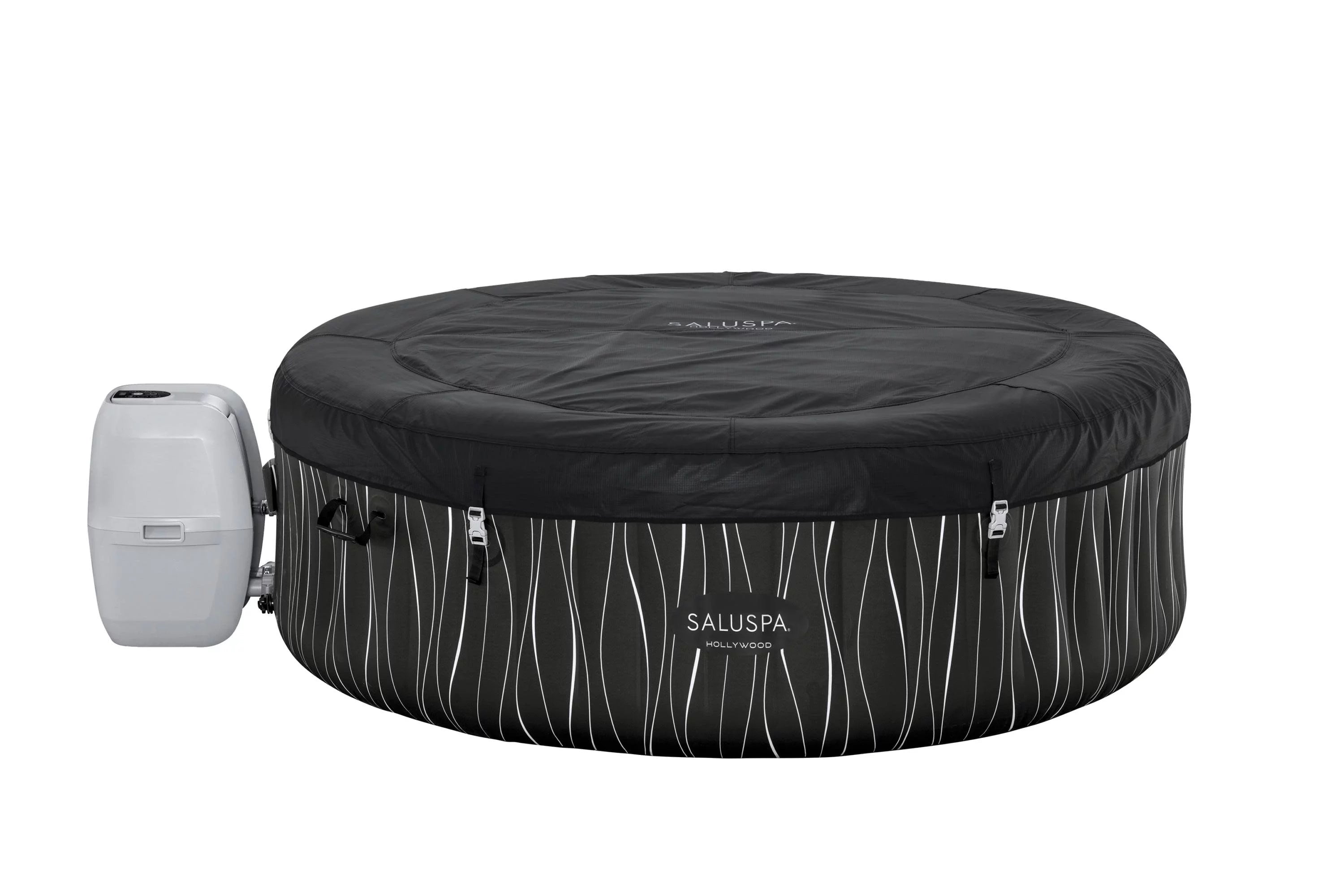 SaluSpa 77" x 26" Hollywood 240 Gal. Inflatable Hot Tub with LED Lights, 104?F Max Temperature