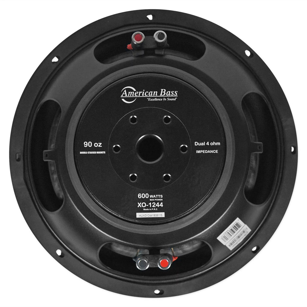 American Bass XO 1244 12" 600w Car Subwoofer 4-ohm Sub+Mono Amplifier+Amp Kit