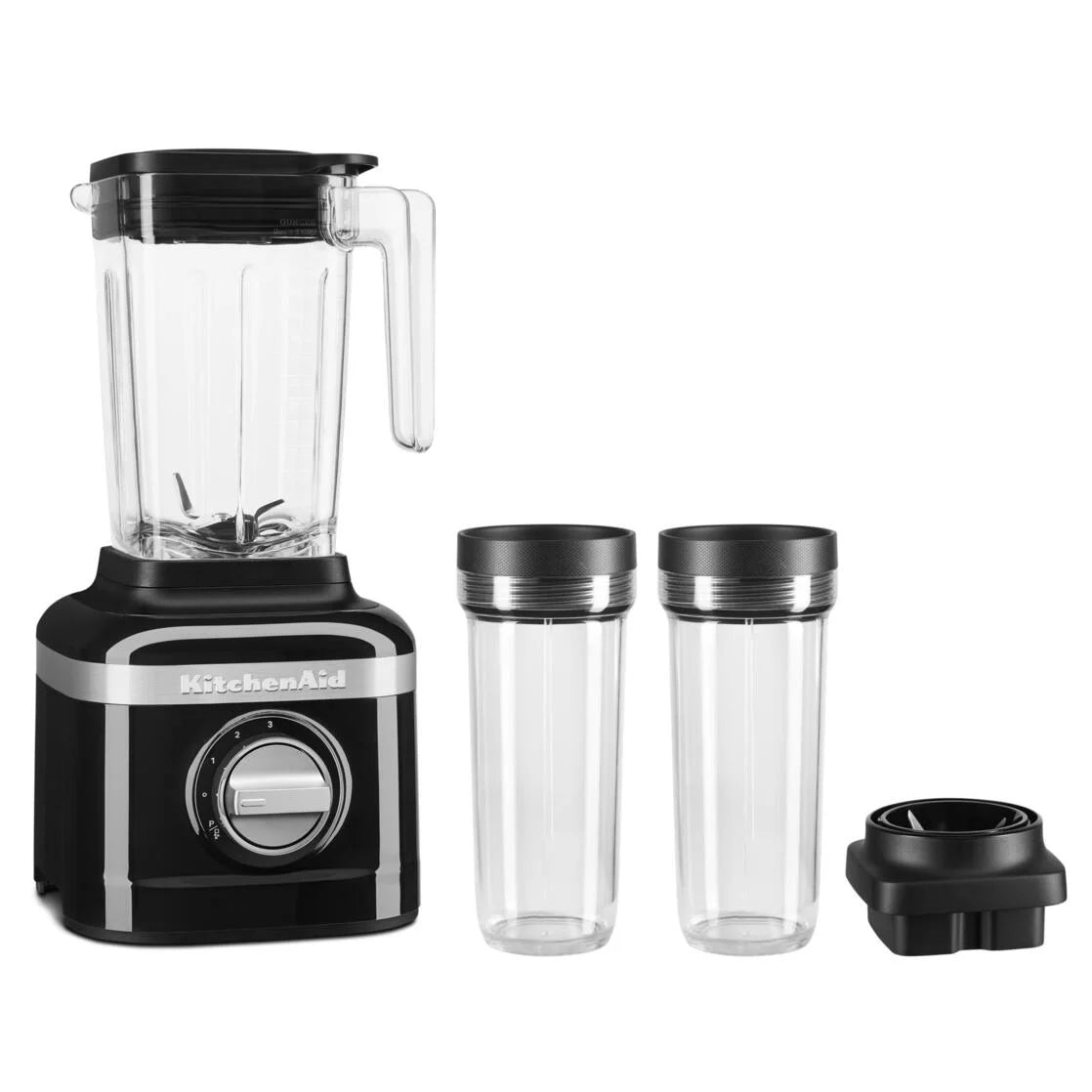 KitchenAid K150 3 Speed Ice Crushing Blender with 2 Personal Blender Jars, Onyx Black, KSB1332Y