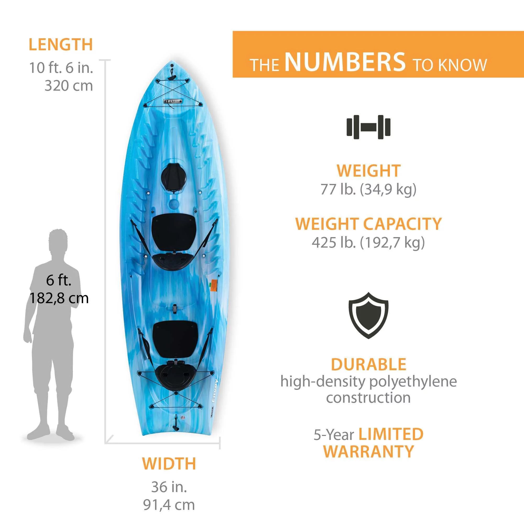 Lifetime Envoy 106 Tandem Kayak- Sky Fusion - 91192