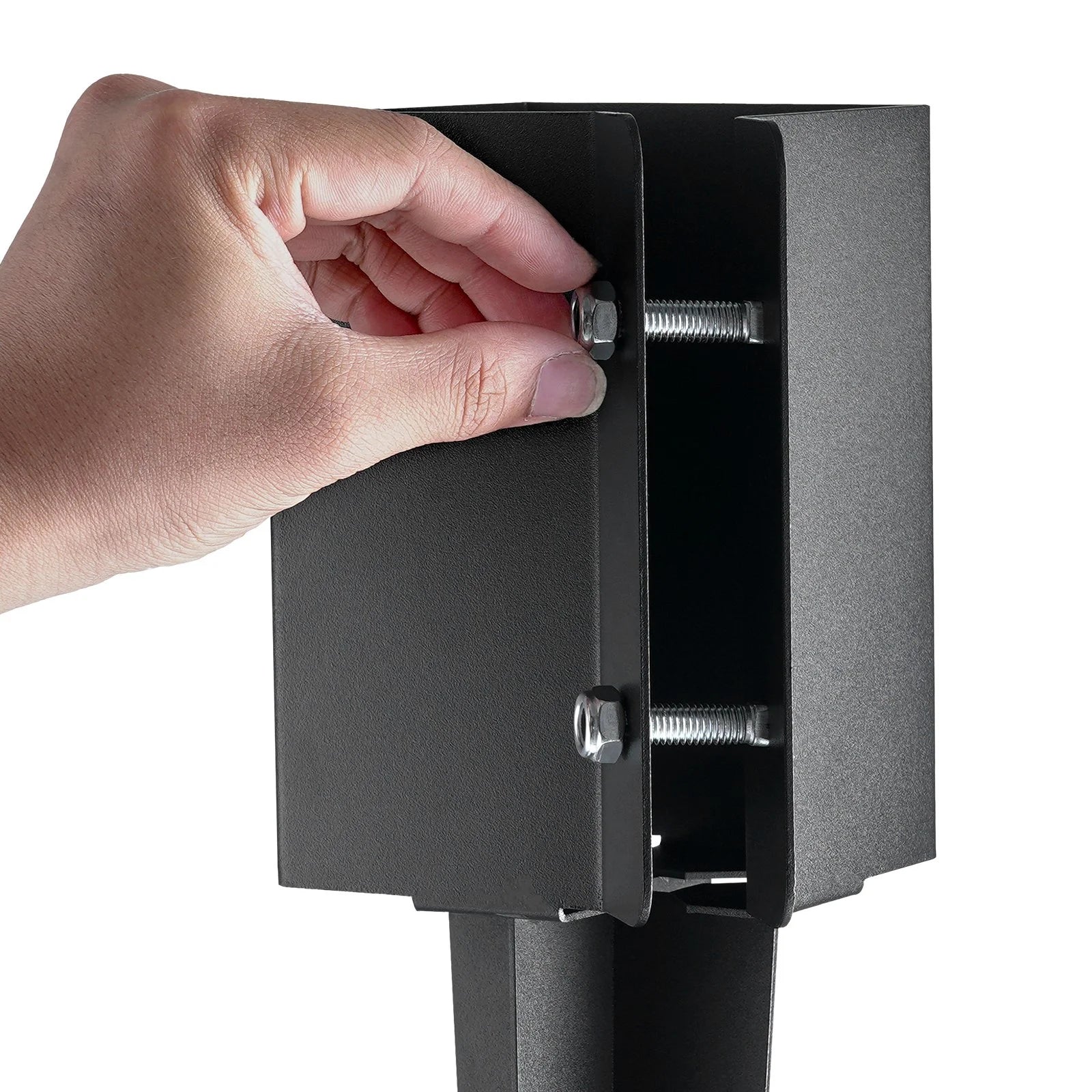 VEVOR Fence Post Anchor Ground Spike - 8 Pack, 36x4x4 Inches, Black Powder-Coated Metal, Fits 3.5x3.5 Inch Posts - Ideal for Mailbox, Deck, Garden Railing