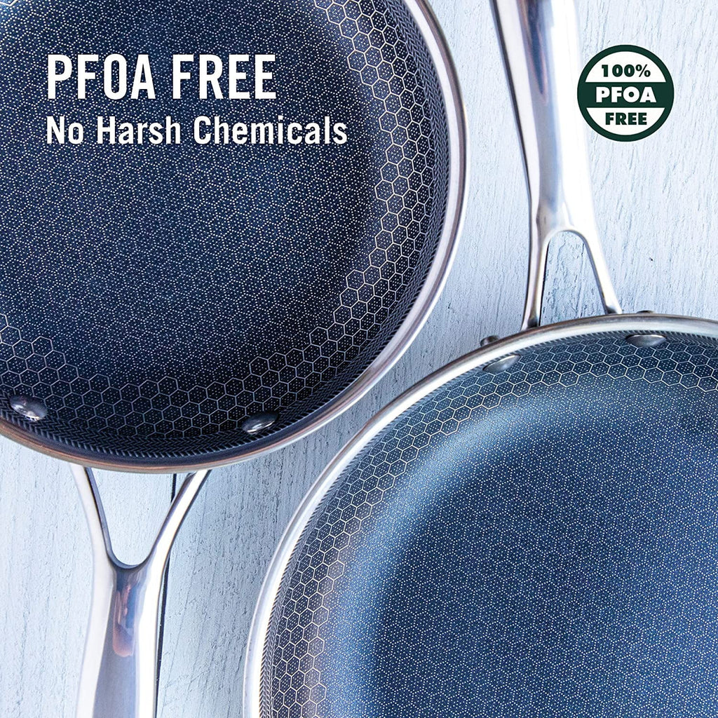 HexClad 7-Piece Hybrid Stainless Steel Cookware Set with Lids and Wok, Non-Stick Fry