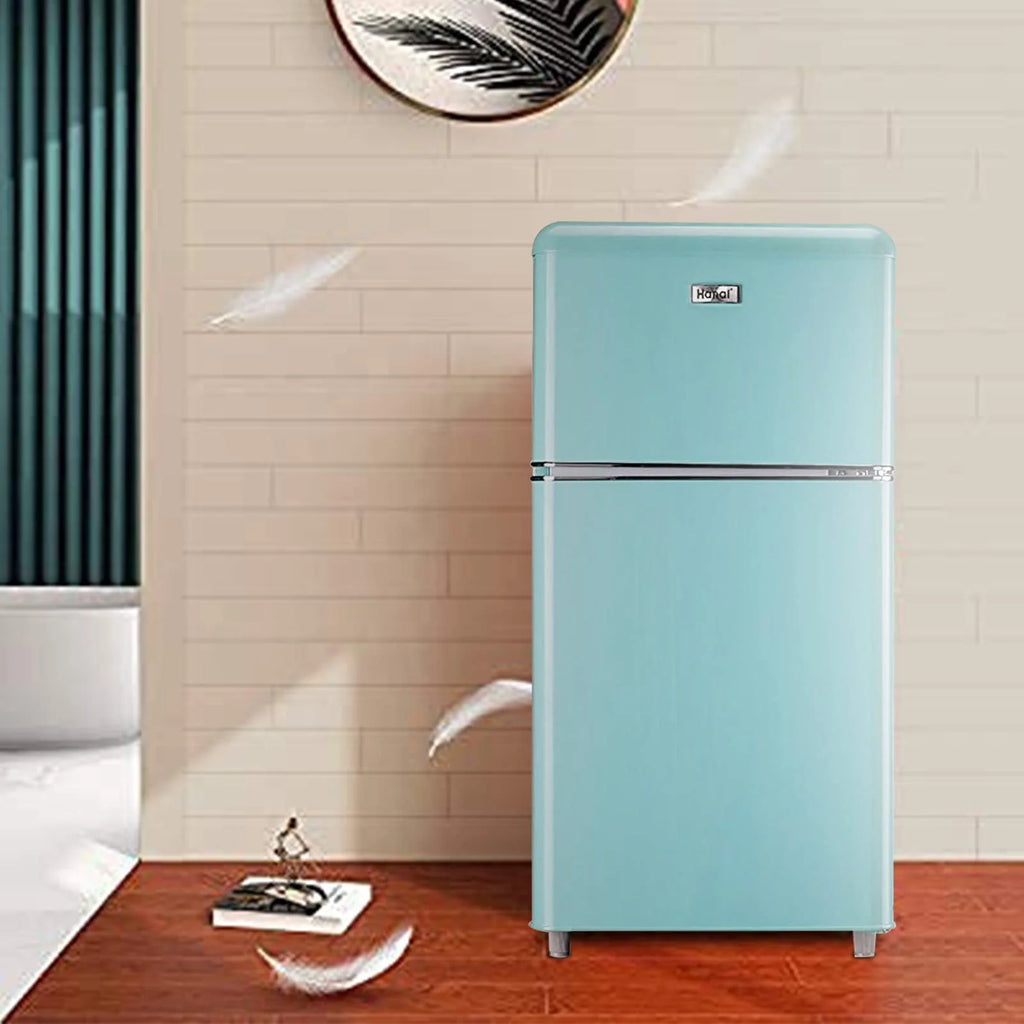 WANAI 3.5 Cu ft Two Door Mini Refrigerator with Freezer,Black