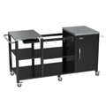 GDLF Table Compatible with Big Green Egg Grill Heavy Duty Metal Green Egg Stand with Accessories Storage