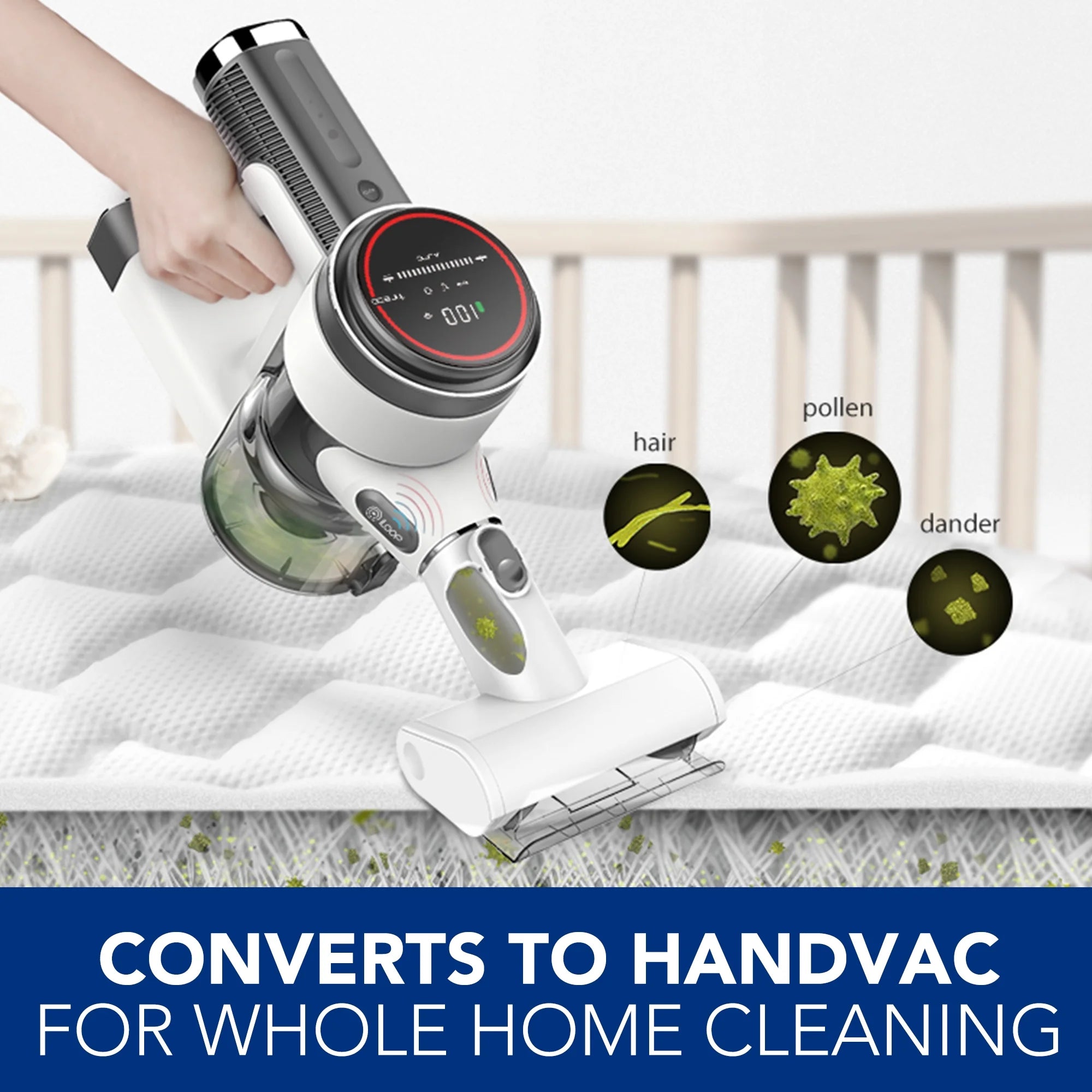 Tineco Pure One S12 Smart Lightweight Cordless Stick Vacuum Cleaner for Hard Floors and Carpet - White/Black