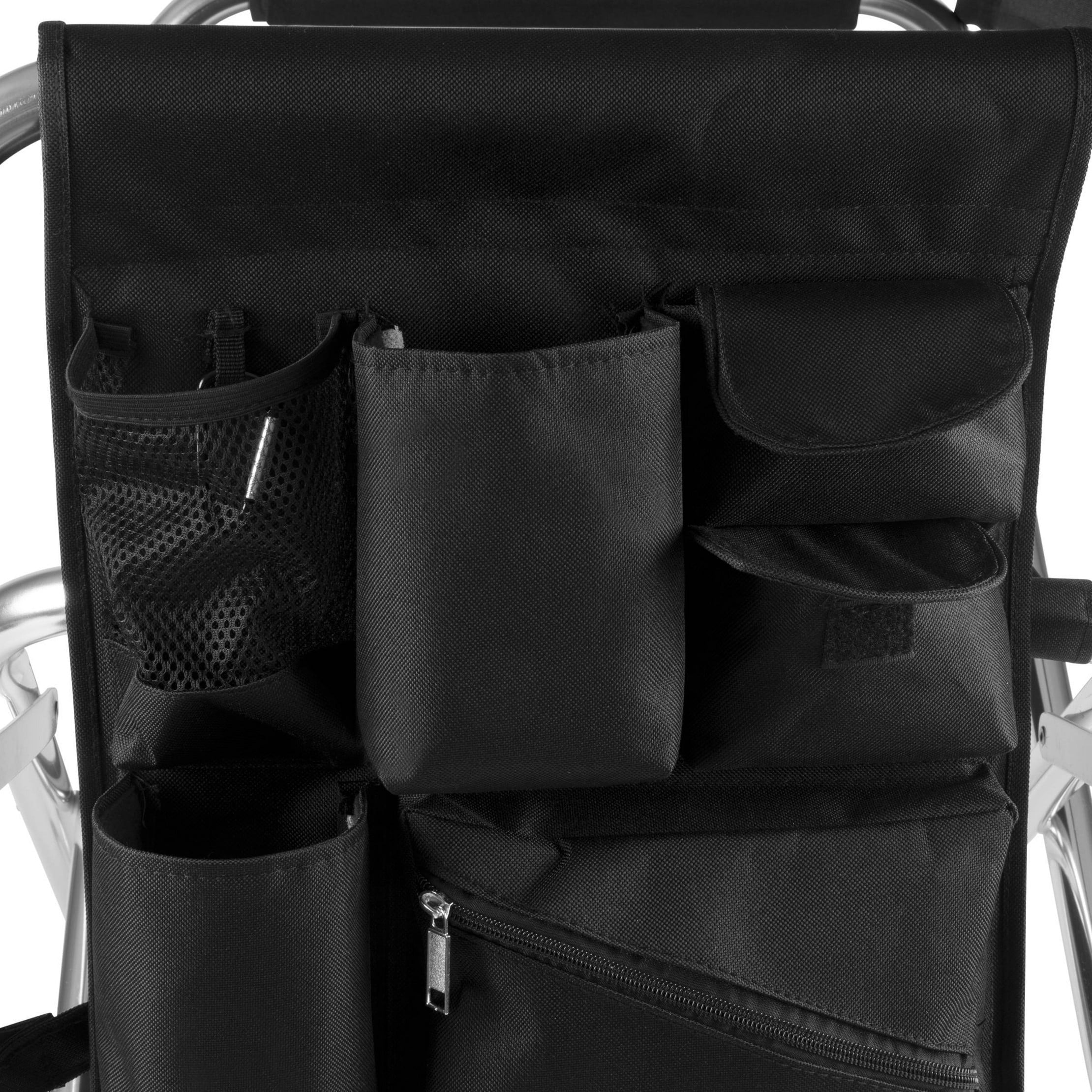 Sports Chair with Table and Pockets - Black