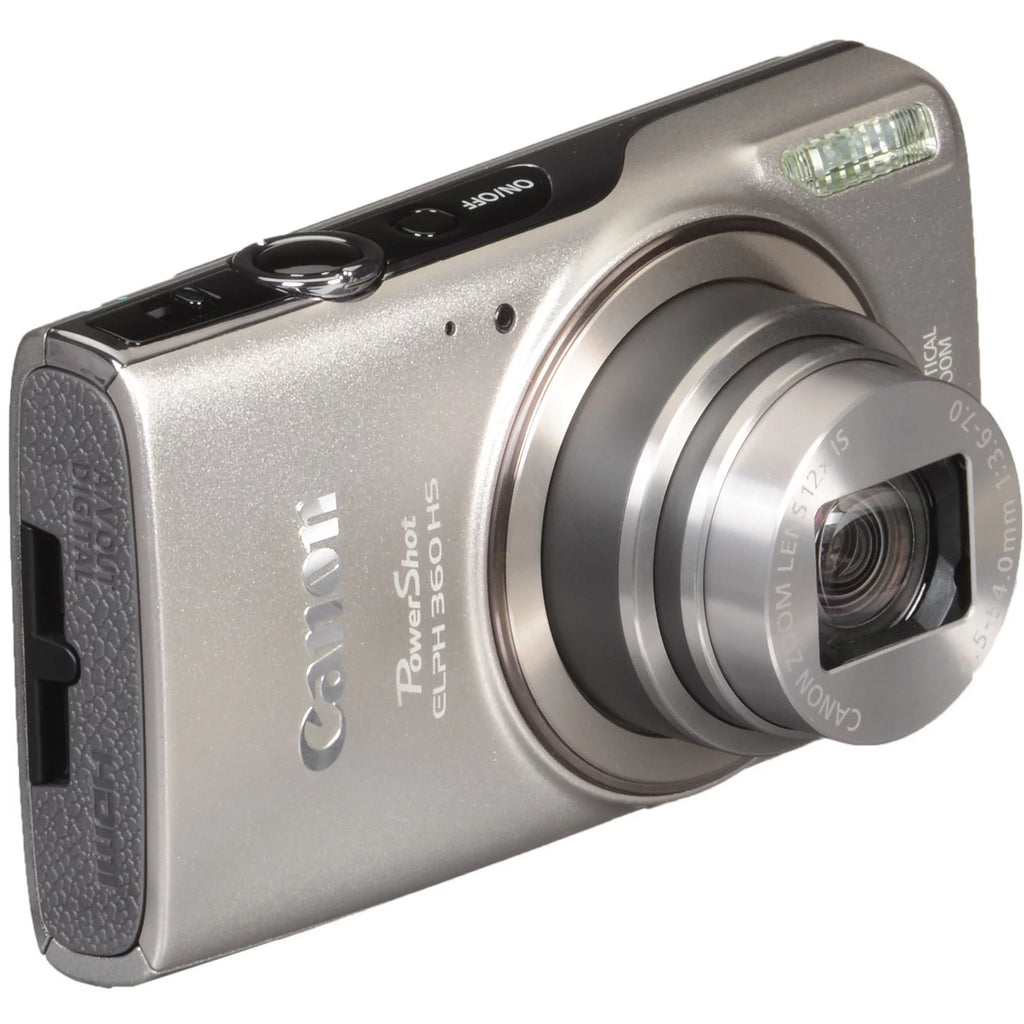 Canon PowerShot ELPH 360 HS Digital Camera (Silver) 1078C001