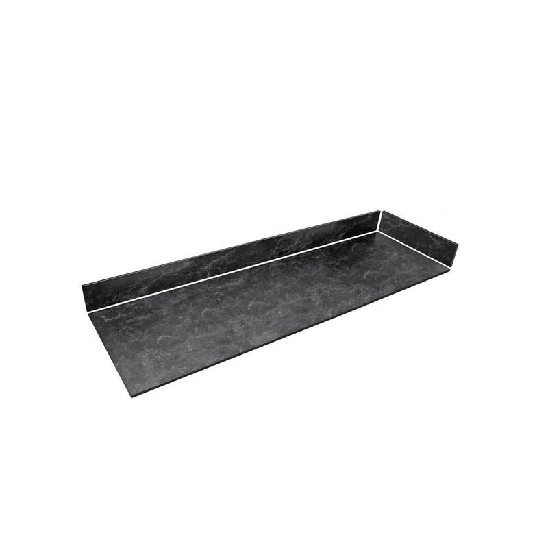 24.5 in. D L x 4 in. D Engineered Composite Countertop Sidesplash in Black Amani with Satin Finish