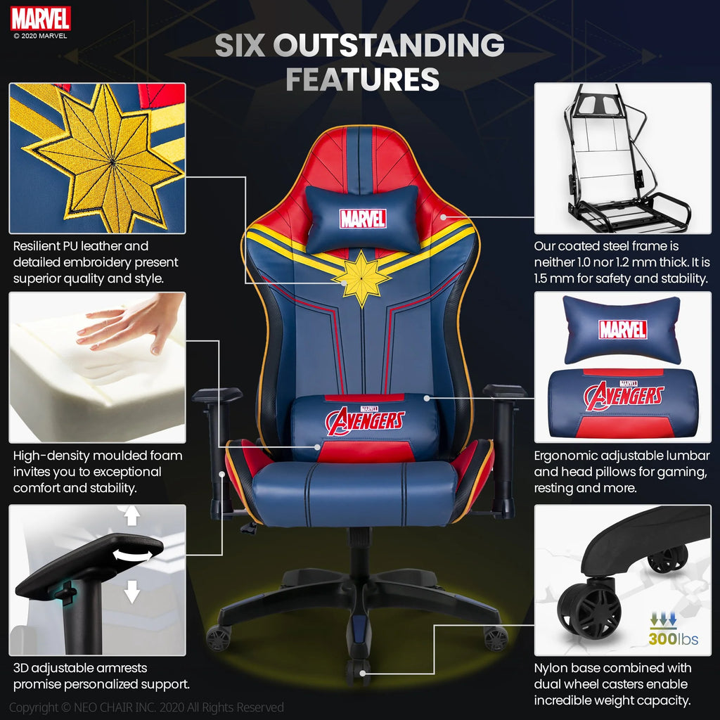 Neo Chair MARVEL Prime Series Ergonomic High-Back Gaming Chair, Captain America