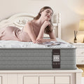 ANGFAN 12" Medium Firm Innerspring Mattress Twin, Hybrid of Cooling Gel Infused Memory Foam and Pocket Spring Mattress in a Box, Twin Size