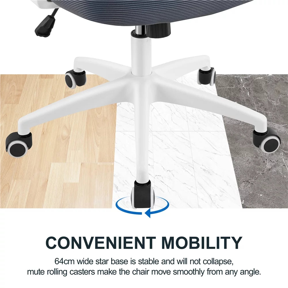 Topeakmart High Back Ergonomic Mesh Office Chair with 90° Flip-up Armrest, White/Black
