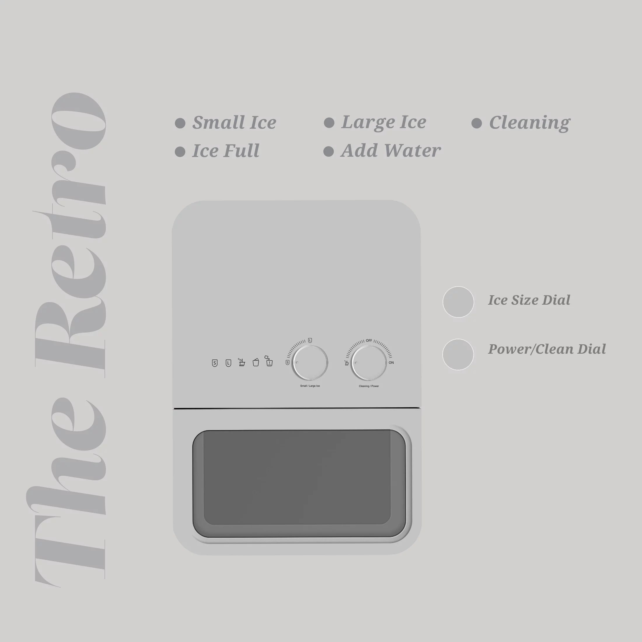 Orgo Product The Retro Countertop Ice Maker, Bullet Shaped Ice Type, Sage