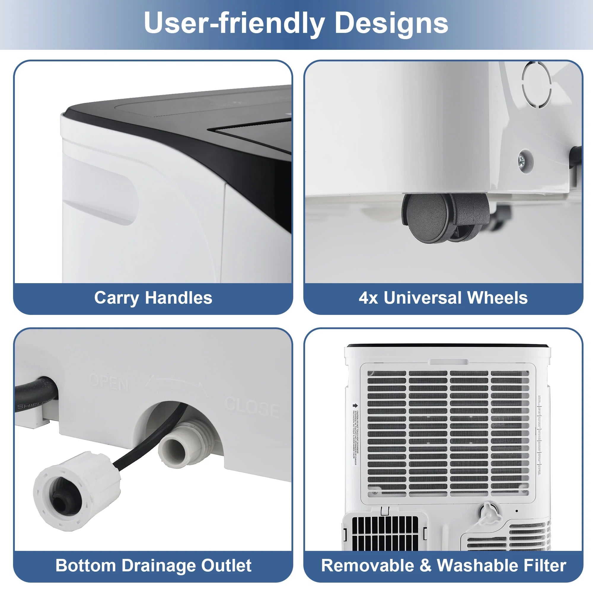 Agtana 8000 BTU (12000 BTU ASHRAE) Portable Air Conditioner Cools Room up to 500 sq.ft, 3-in-1 Portable AC Unit with Dehumidifier & Fan, Including Remote Control, DIY Window Kit