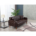 Holaki 78 PU Leather Tufted Cushions Sofa Bed, Brown