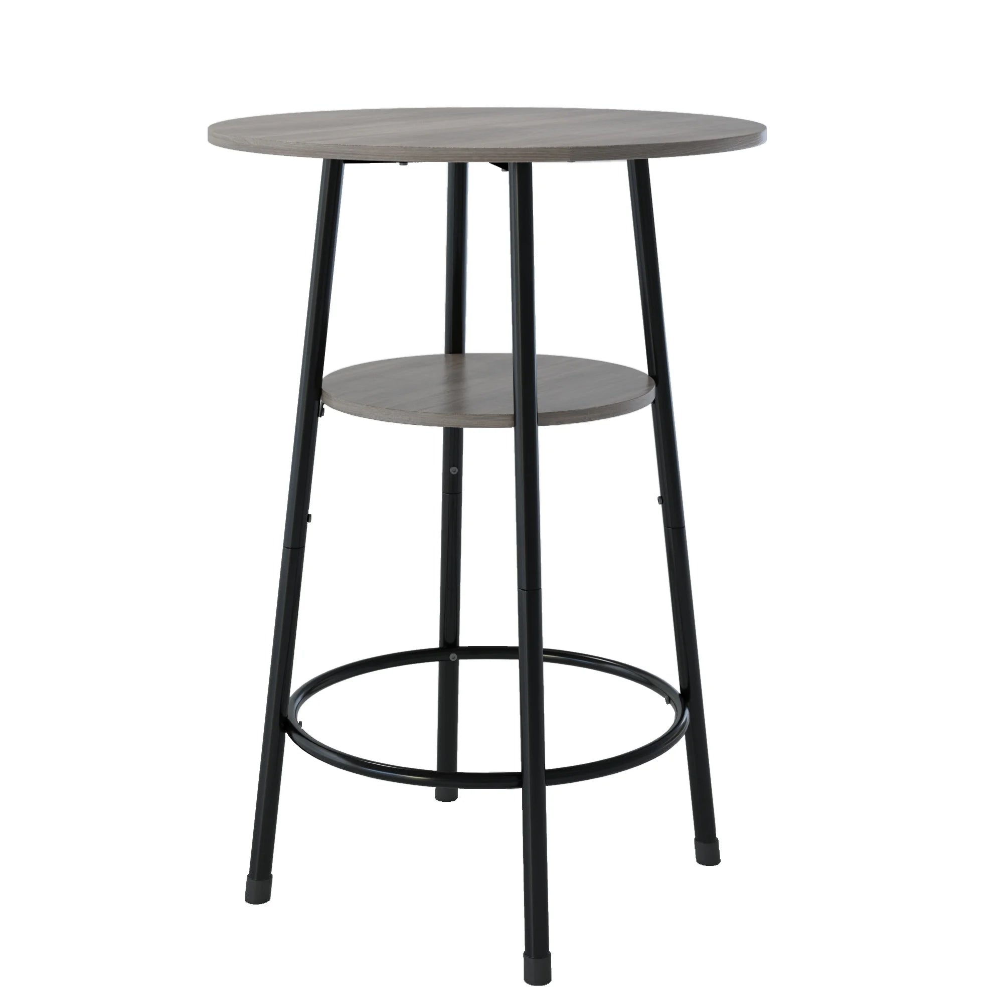 5 Piece Bar Table Set, Modern Counter Height Dining Set, Home Dining Table and Chairs Set for 4, Kitchen Breakfast Table Set with 4 Cushioned Stools, Bistro Pub Table Set, Rustic Brown