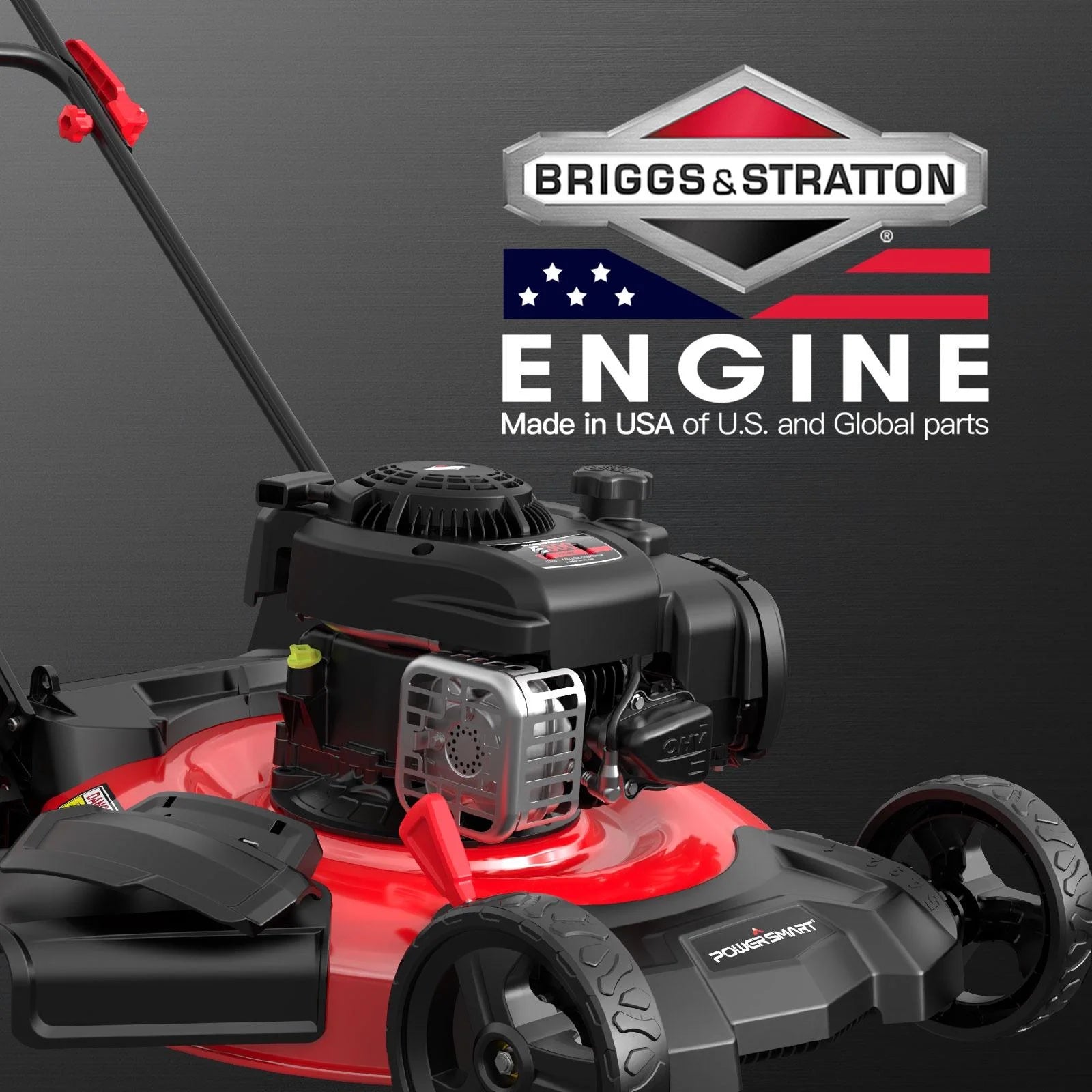 PowerSmart 21 in. B&S 125cc 2-in-1 Walk-Behind Gas Lawn Mower, Mulching Push Lawn Mower
