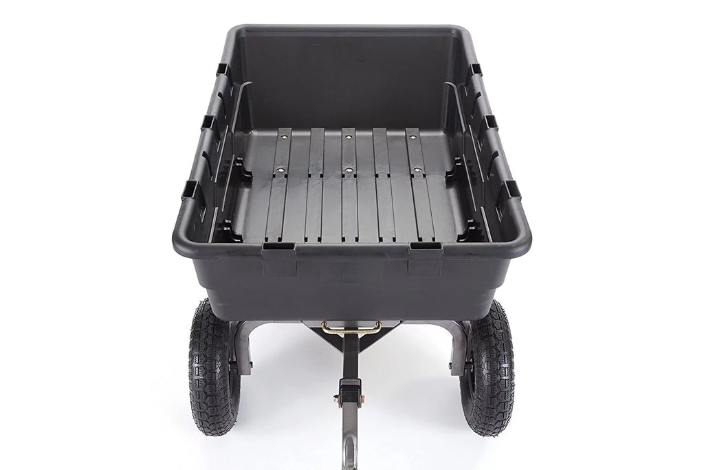 Gorilla Carts Heavy Duty Poly Yard Dump Cart Garden Wagon with 16" Tires