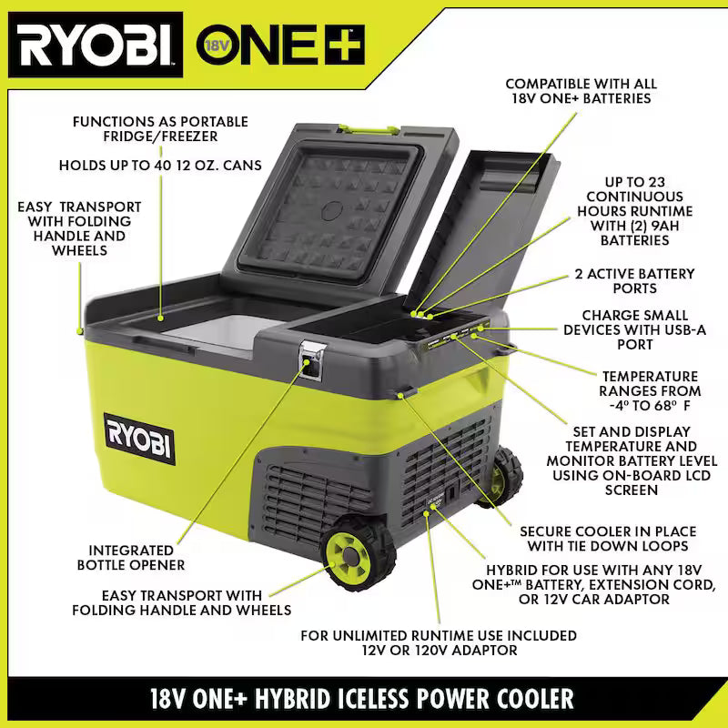 ONE+ 18V 24 Qt. Hybrid Battery Powered Iceless Cooler (Tool Only)