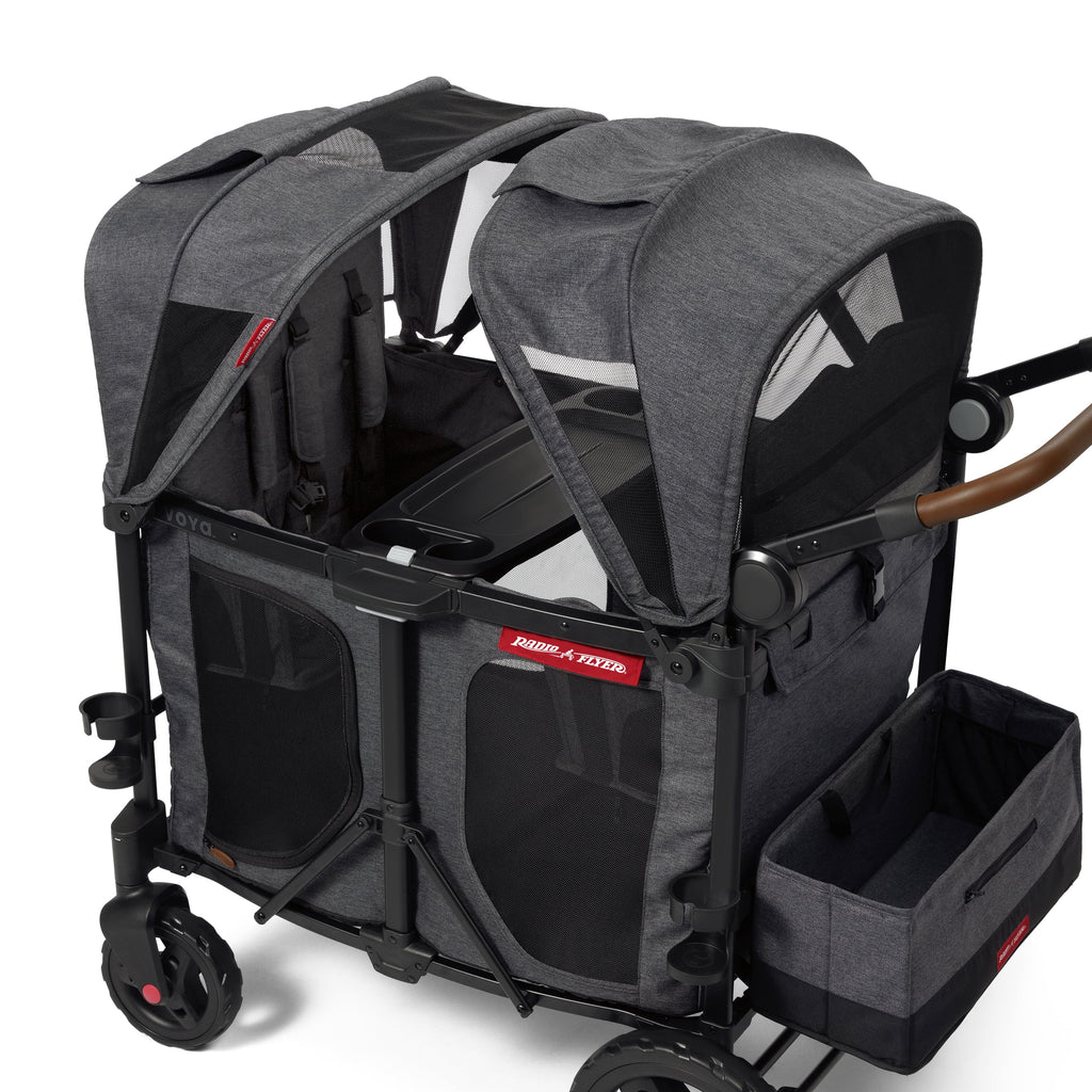 Radio Flyer, Voya™ XT Quad Stroller Wagon, Premium Stroller Wagon for 4 Kids, Accessories Included