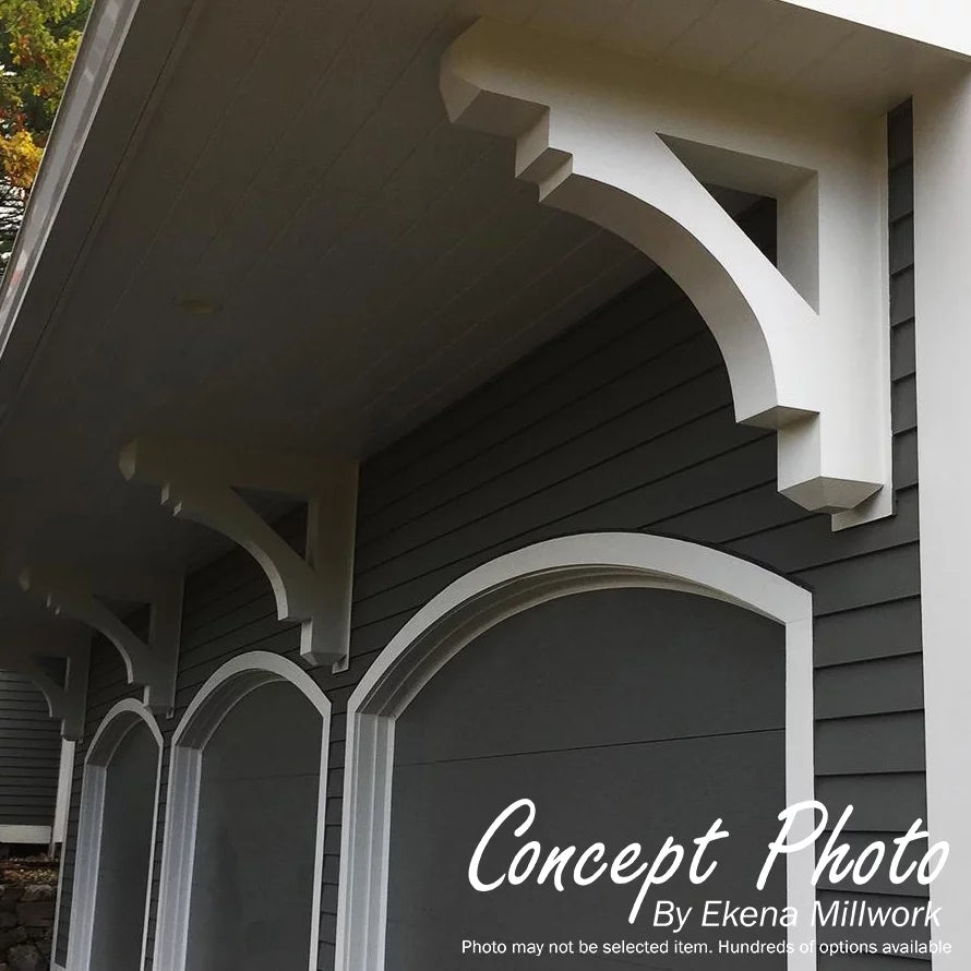 Ekena Millwork 3 1/2"W x 20"D x 28"H Funston Block Smooth Bracket, Douglas Fir