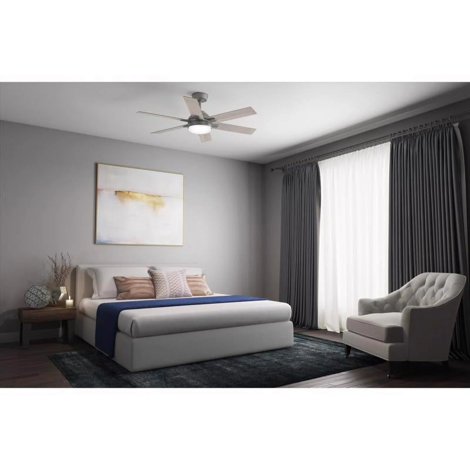Hunter Georgetown 52 Led Georgetown 52" 6 Blade Indoor Led Ceiling Fan - White