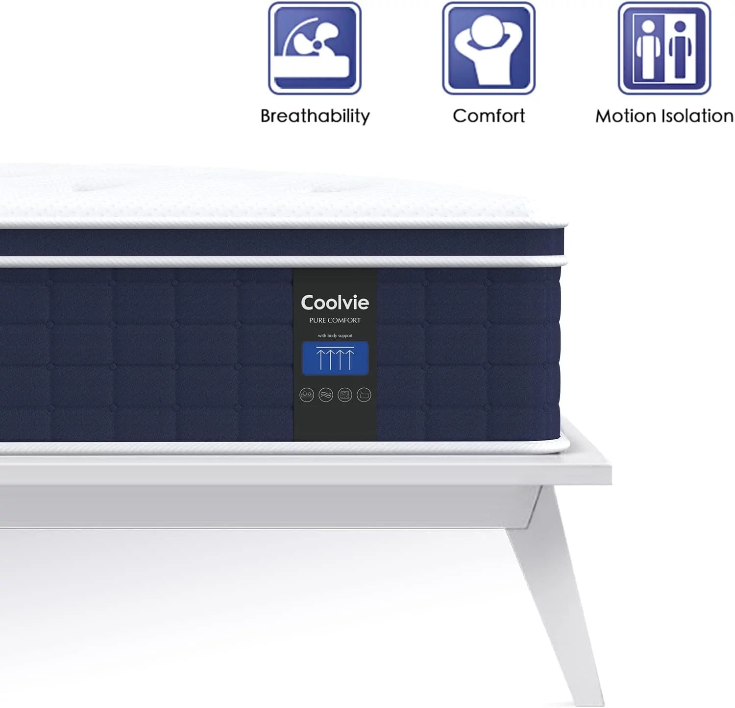 Twin XL Mattress, Coolvie 10 inch Hybrid Mattress in a Box, Medium Firm, Multiple sizes