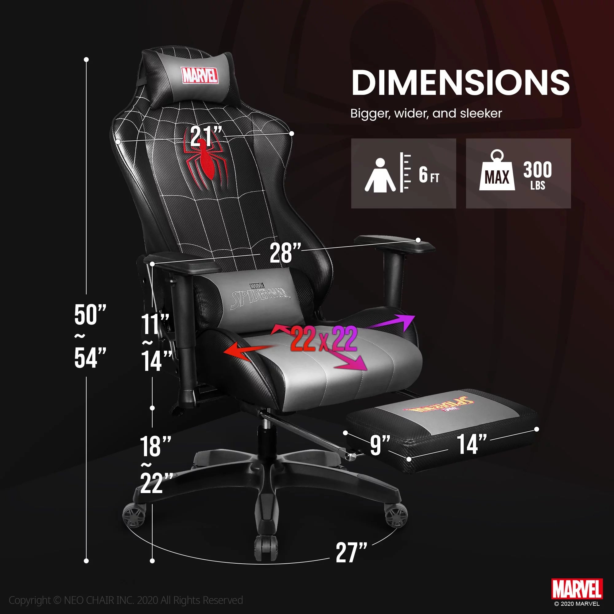 Neo Chair MARVEL Prime Series Ergonomic High-Back Gaming Chair, Captain America