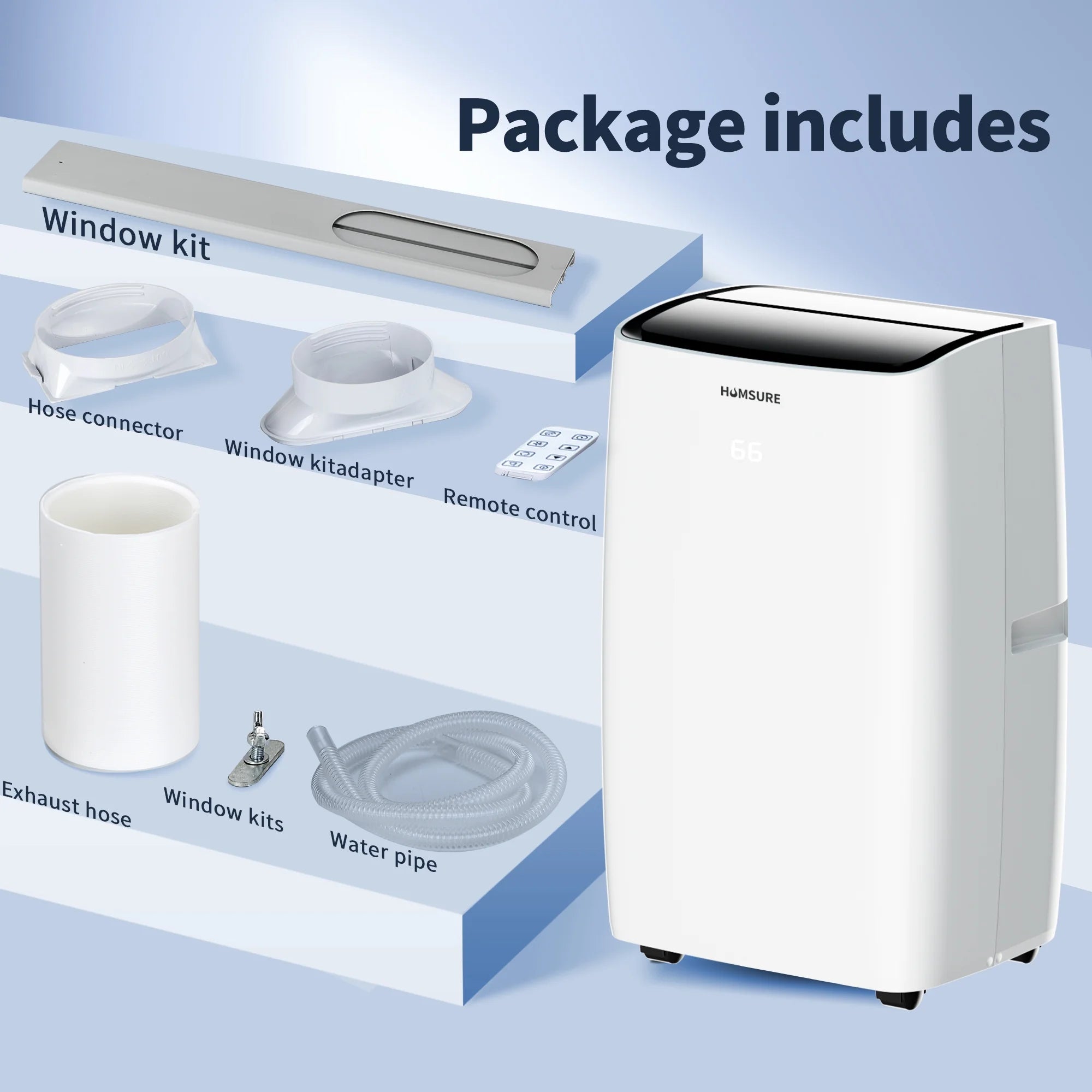 HUMSURE Portable Air Conditioner 9200 BTU (14000 BTU ASHRAE), Suitable For 700 Sq  Ft Of Rooms, Floor Standing Air Conditioning AC Unit With Remote Control And Installation Kit, 5-In-1 Function