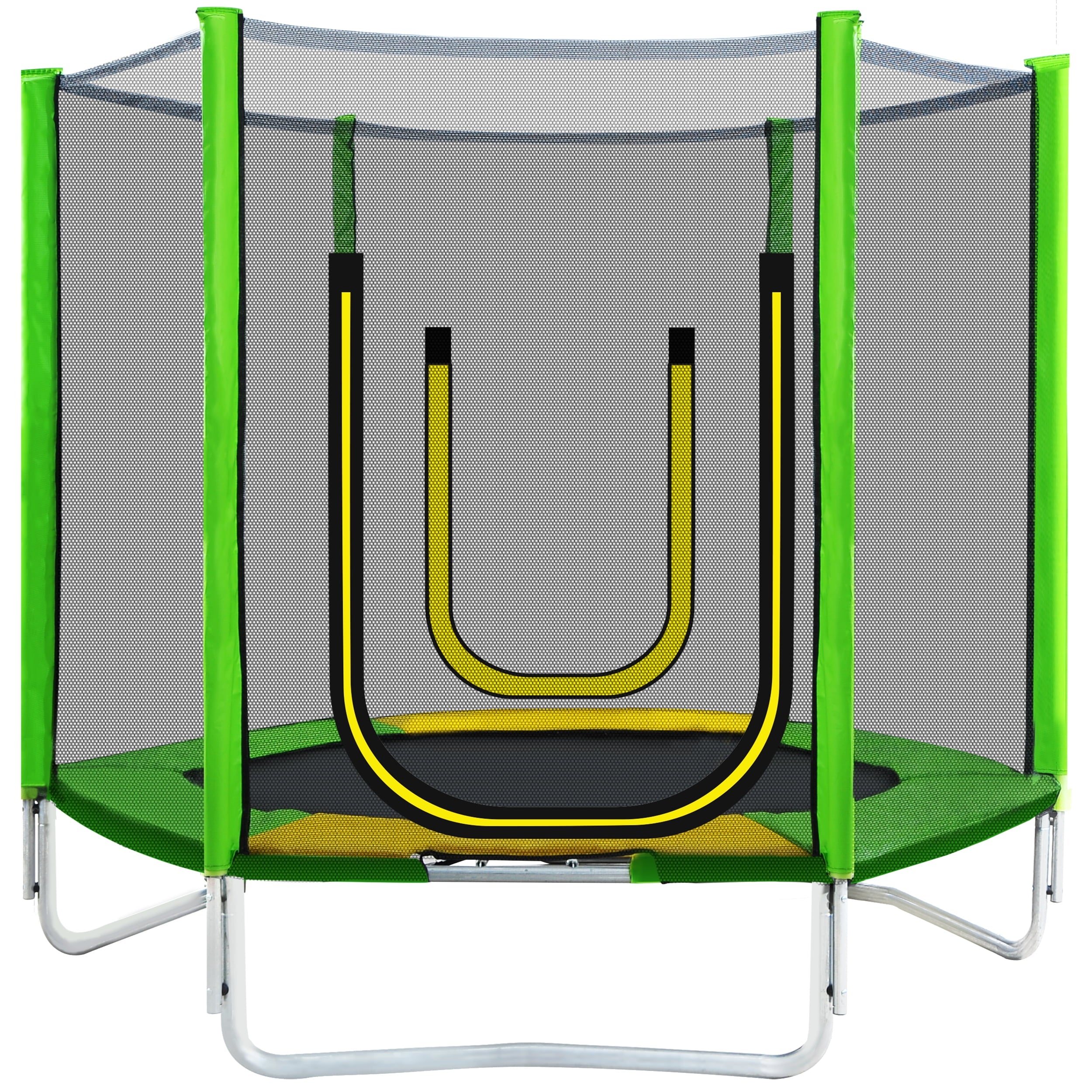EUROCO 800LBS 7FT Kids Trampoline with Safety Enclosure Net, Indoor Outdoor Trampoline with Slide,Ladder,Spring Pad,All-Weather Trampolines (Age3-12) for 3-4 Kids, Easy Assembly Round Trampoline,Blue