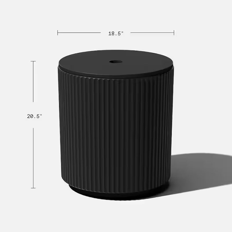 Round Black Plastic 21'' Height Outdoor Umbrella Side table