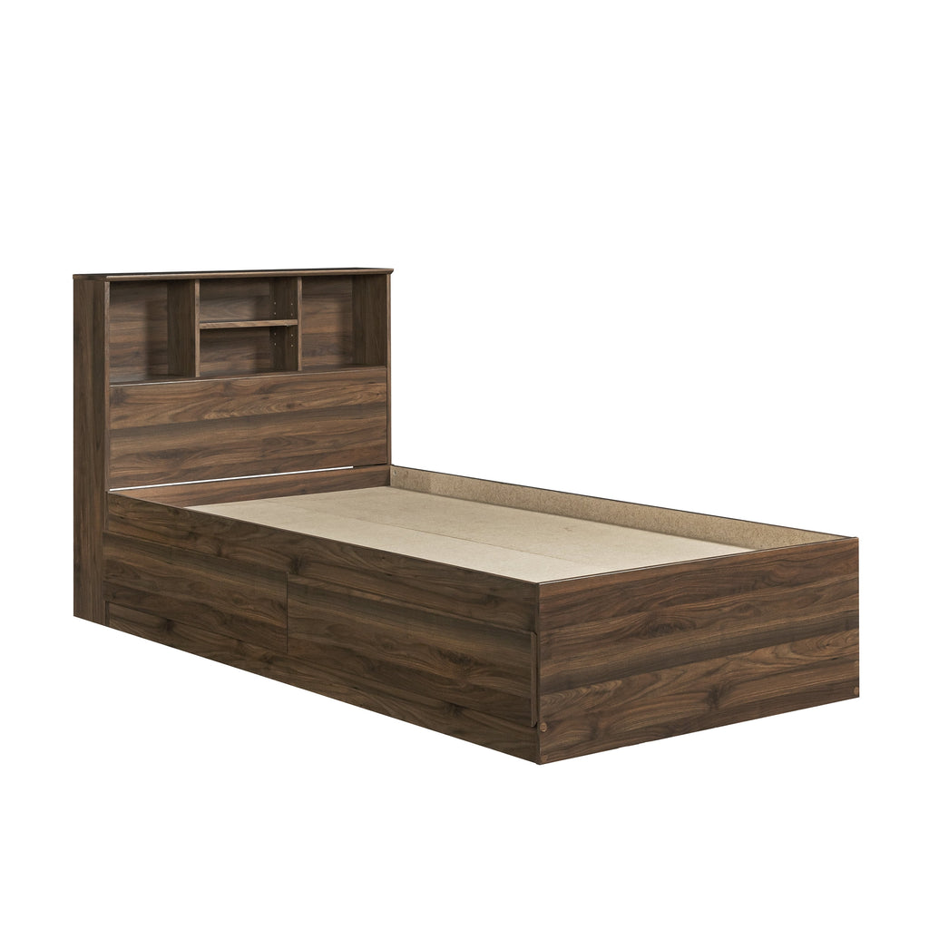 Your Zone Storage Bed with Bookcase Headboard, Twin, Espresso Finish