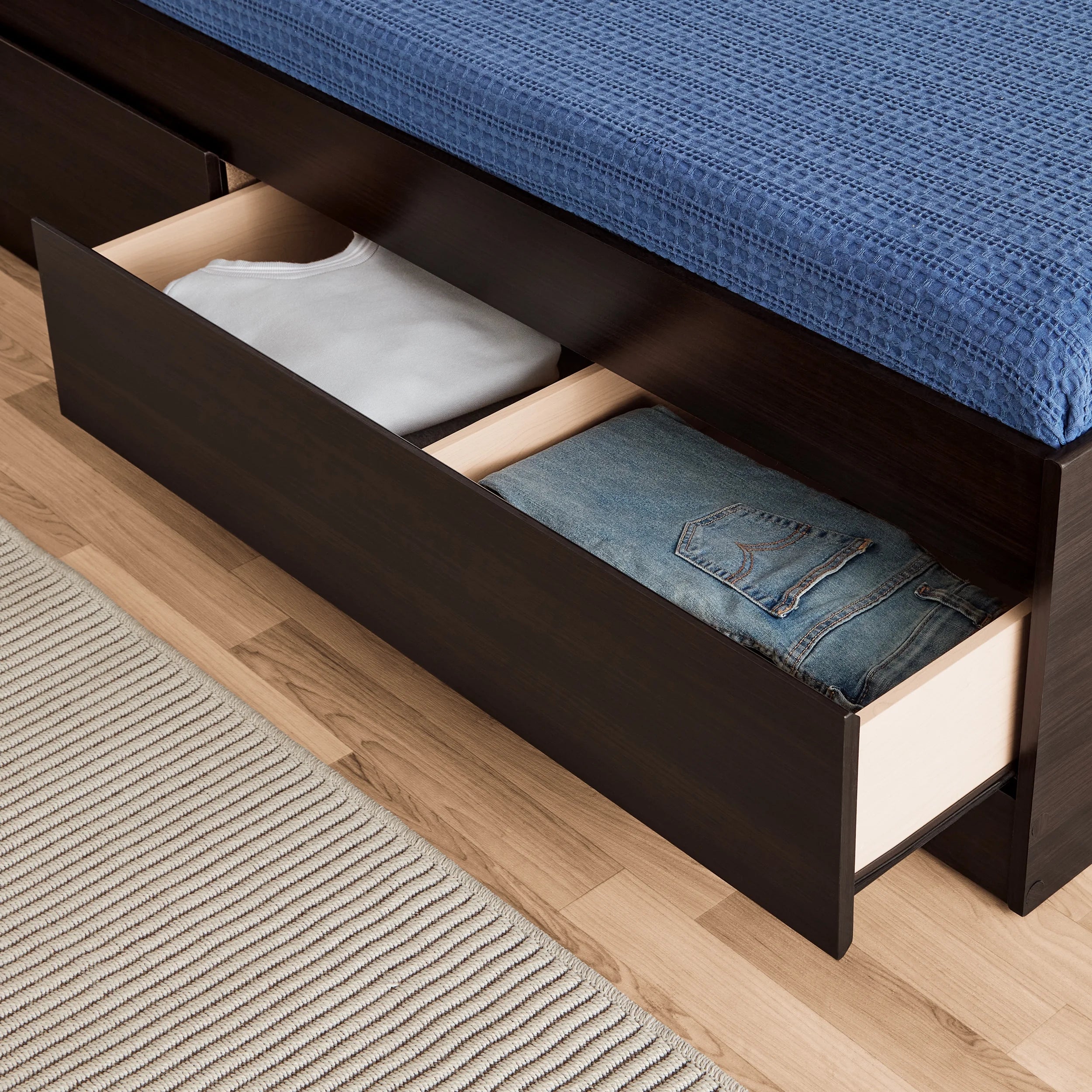 Your Zone Storage Bed with Bookcase Headboard, Twin, Espresso Finish