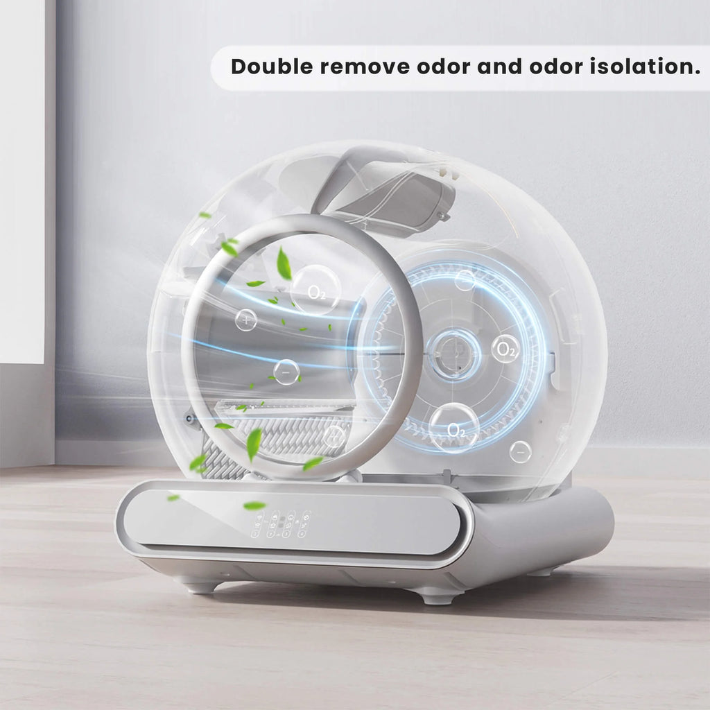 Next-Gen Intelligent Silent Automatic Self-Cleaning Litter Box | Smart Cat Litter Robot for 1-3 Cats Households | App Control