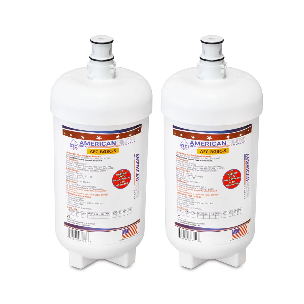 AFC Brand , Water Filter , Model # AFC-BG3C-S , Compatible with Body Glove® BG-3000C - 2 Pack - Made in U.S.A.
