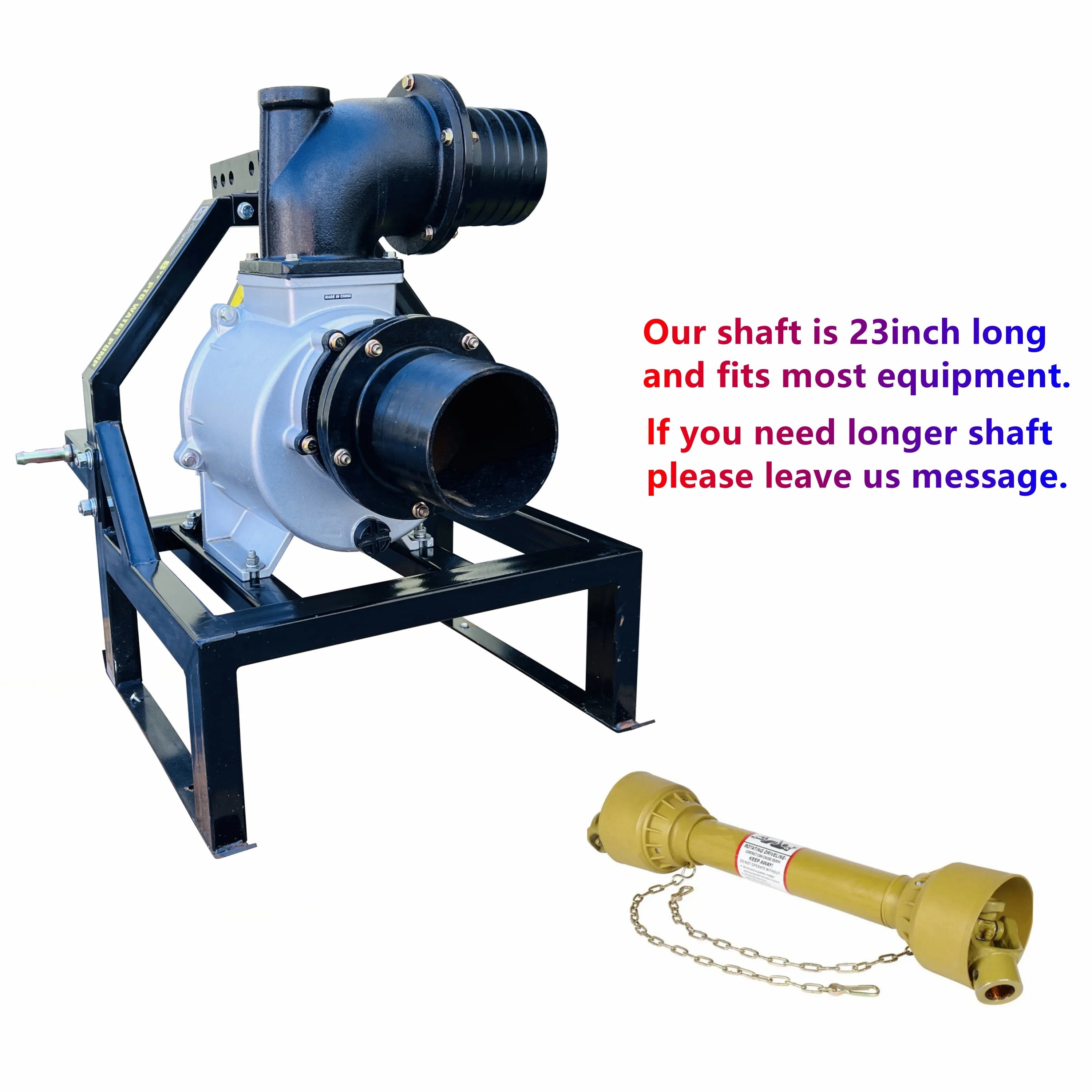 Sigma Tractor-Driven Operated 3PT Hitch PTO-Powered Water Pump 6" Inch With Shaft Gear Drive