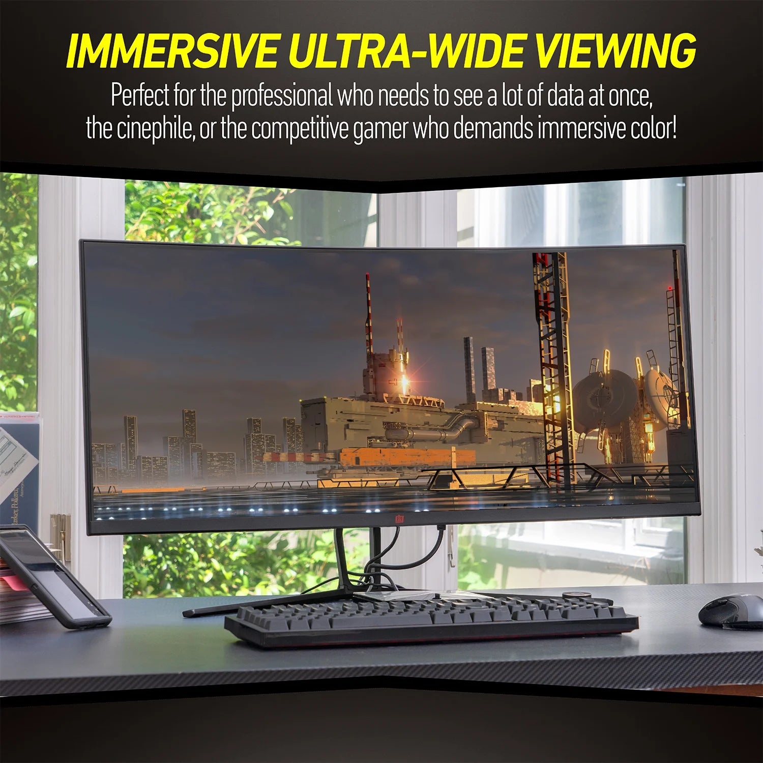 Restored Deco Gear 35" Curved Gaming Ultrawide Monitor, 3440x1440, 120 Hz, 1ms MPRT, Color Accurate (Refurbished)