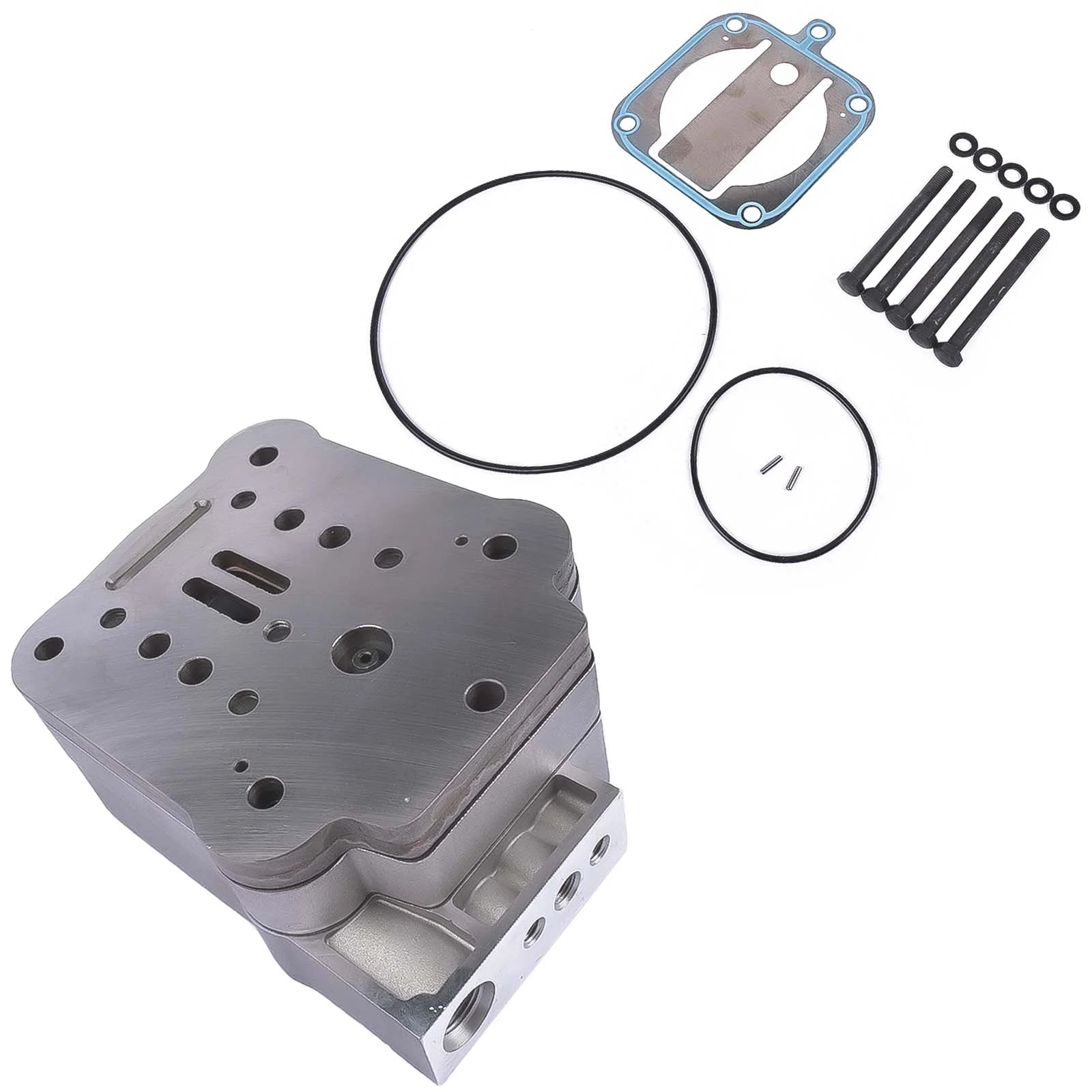 GELUOXI Air Brake Compressor Cylinder Head w/ Plate Kit for Detroit Diesel / Navistar 23536774 3709920C92 K042162